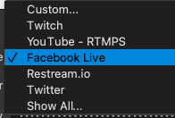 Facebook Live in OBS