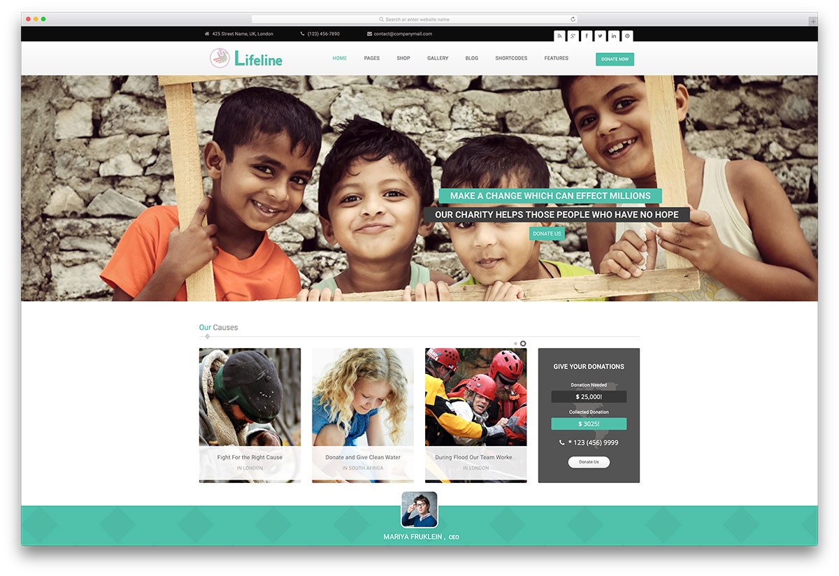 Lifeline-simple-charity-organisasi-tema