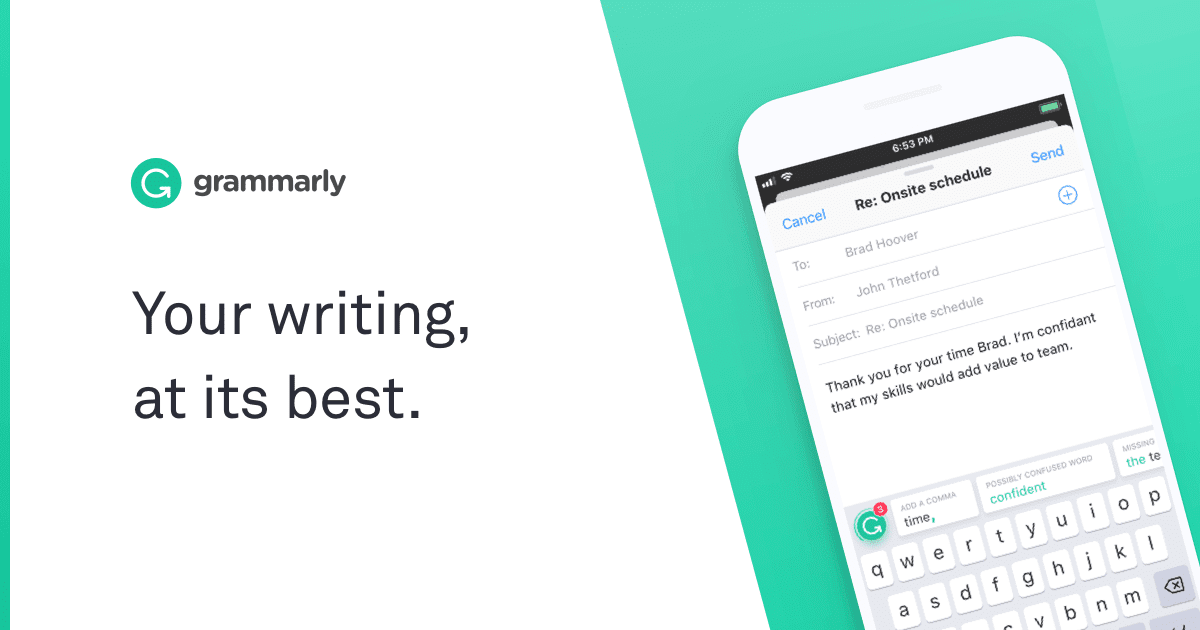 grammarly writing assistant app