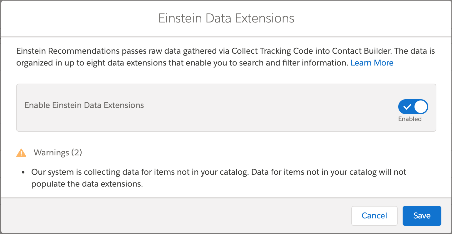 Einstein Data Extensions