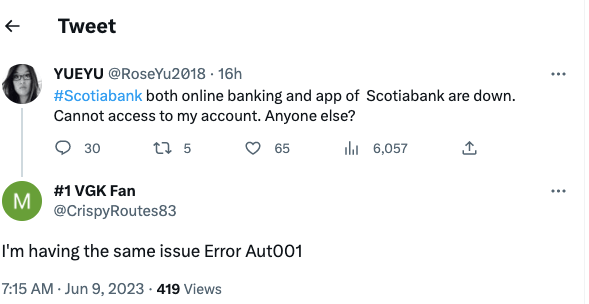 Scotiabank Error Code aut001