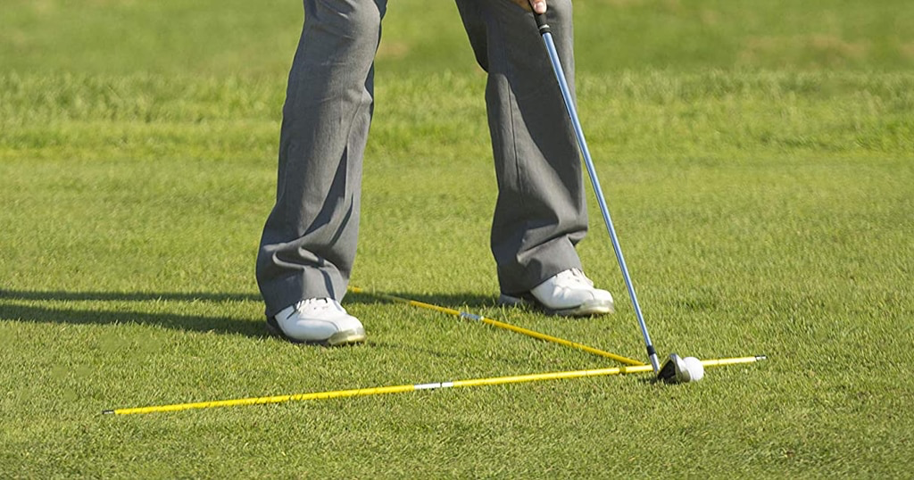 golfer doing golf drills