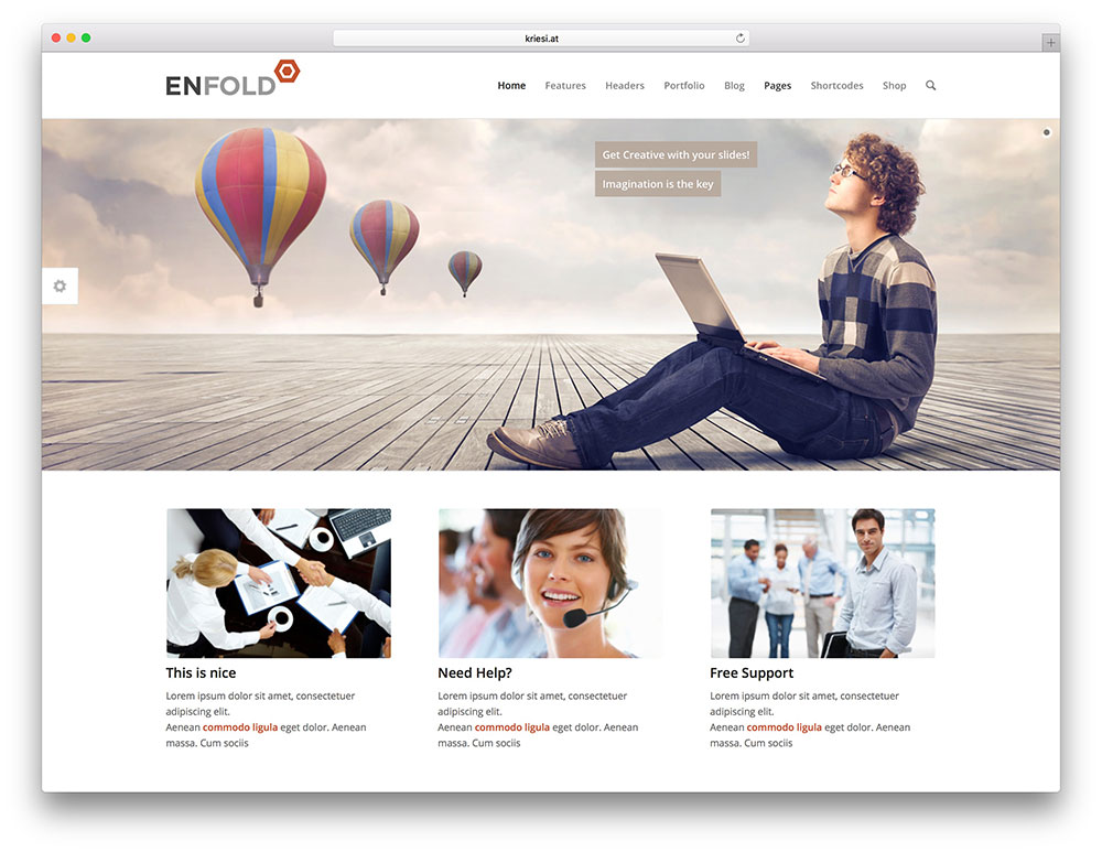 enfold - seret dan lepas tema wordpress