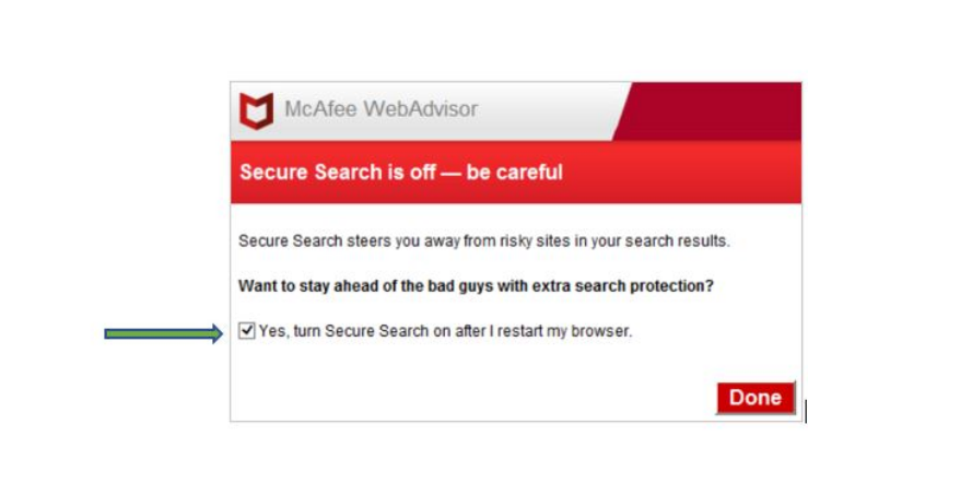 mcafee popup