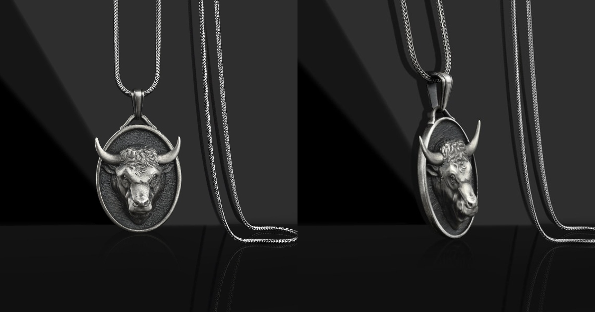 silver taurus gift necklace
