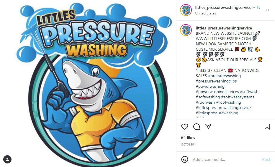 little pressure washing logo Instagram screenshot 
