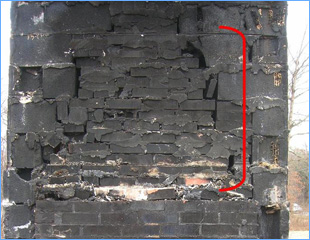 masonry chimney repair from design failure