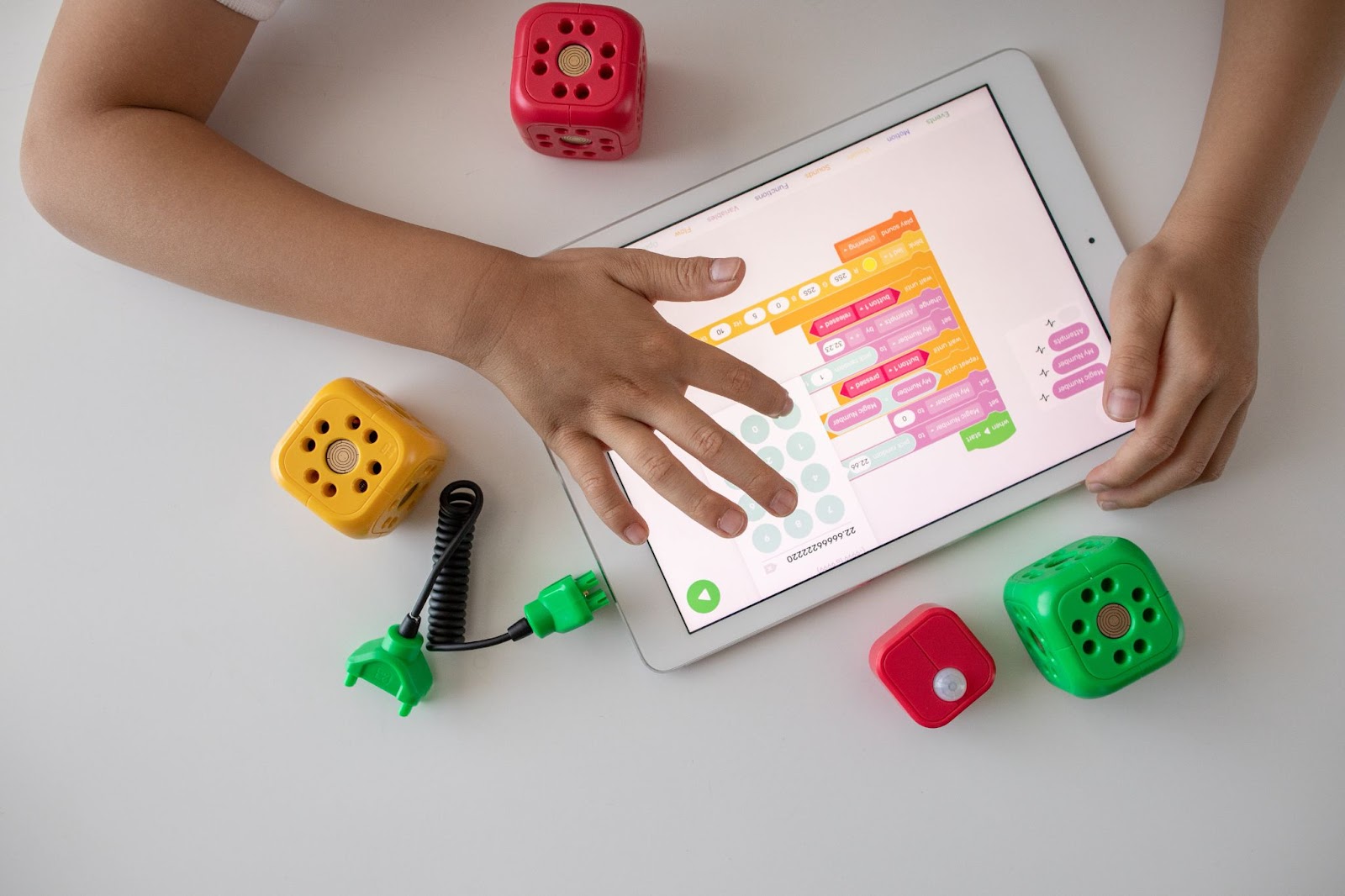 kid playing a game on a device