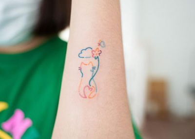 Kitten Tiny Tattoos Women Minimalist