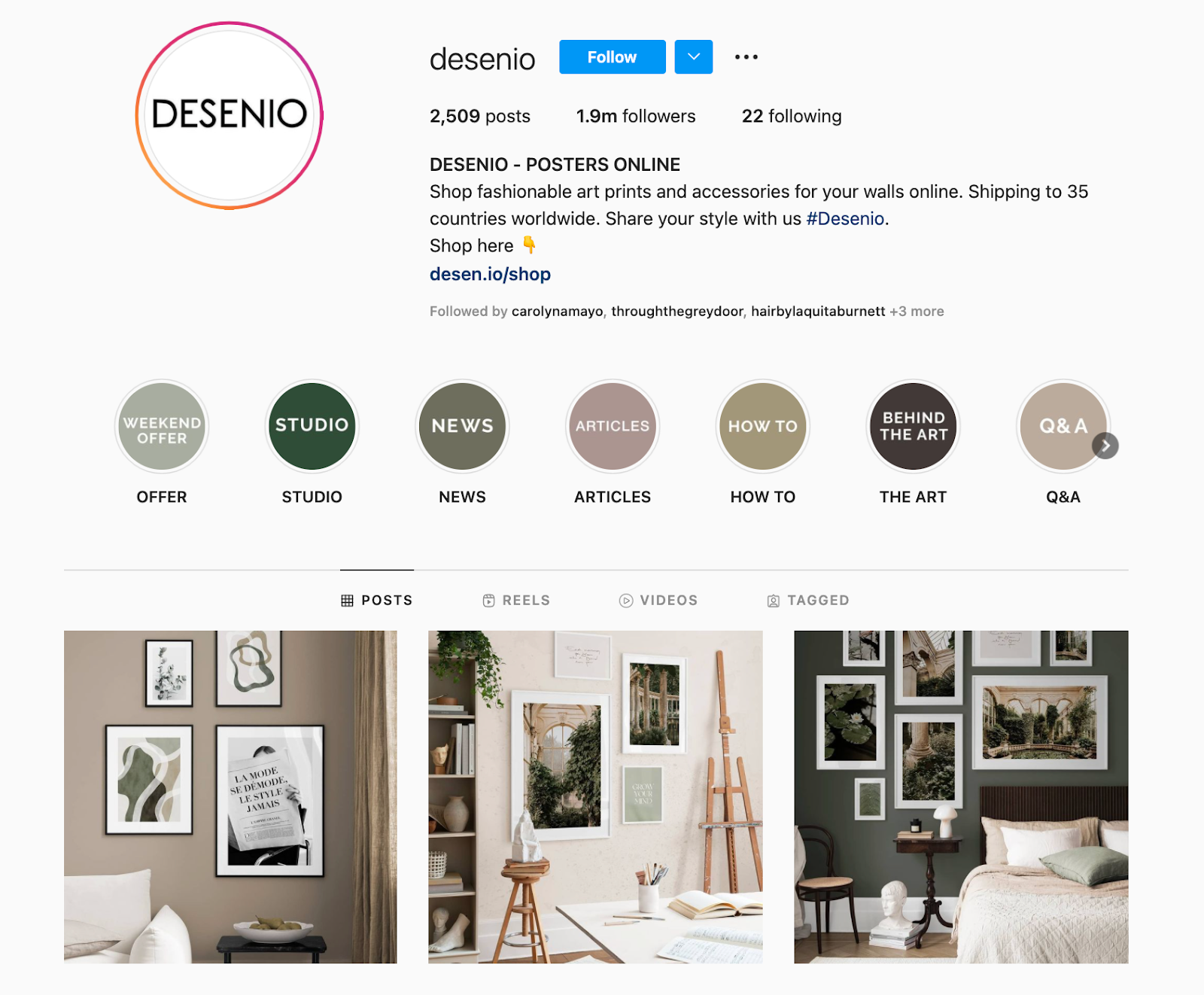 Best Brands on Instagram: Desenio