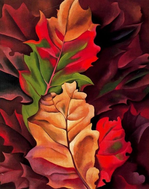 autumn paintings by famous artists Autumn Leaves, Georgia O`Keefe, 1924, private collection